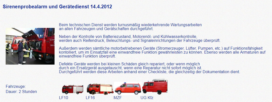 Gerätedienst 14.4.2012