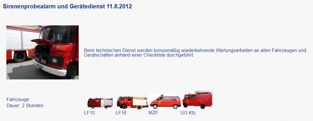 Gerätedienst 11.8.2012