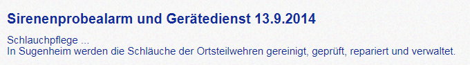 Gerätedienst 13.9.2014