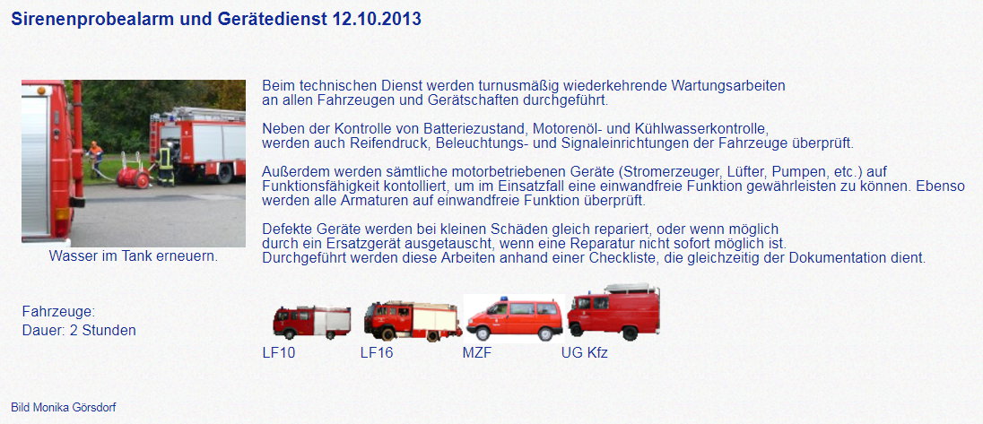 Gerätedienst 12.10.2013